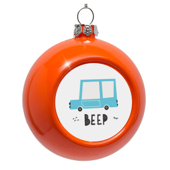 Car BEEP..., Orange Christmas tree ornament bauble 8cm