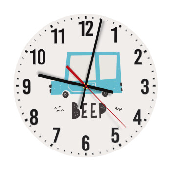Car BEEP..., Ρολόι τοίχου ξύλινο (30cm)