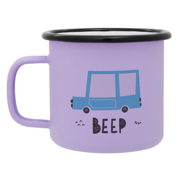 Car BEEP..., Κούπα Μεταλλική εμαγιέ ΜΑΤ Light Pastel Purple 360ml