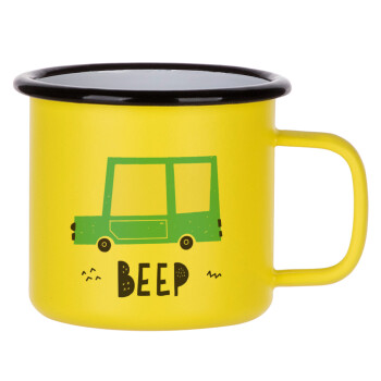 Car BEEP..., Κούπα Μεταλλική εμαγιέ ΜΑΤ Κίτρινη 360ml