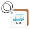 Car BEEP..., Μπρελόκ Ξύλινο τετράγωνο MDF 5cm (3mm πάχος)