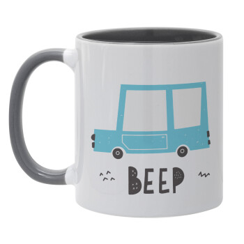 Car BEEP..., Mug colored grey, ceramic, 330ml