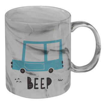 Car BEEP..., Mug ceramic marble style, 330ml