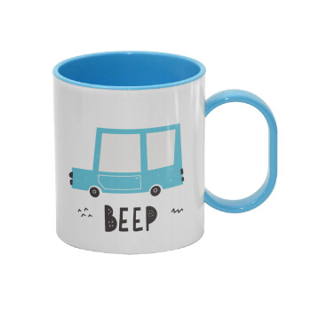 Car BEEP..., Κούπα (πλαστική) (BPA-FREE) Polymer Μπλε για παιδιά, 330ml