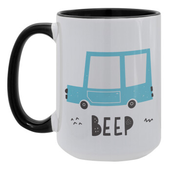Car BEEP..., Κούπα Mega 15oz, κεραμική Μαύρη, 450ml