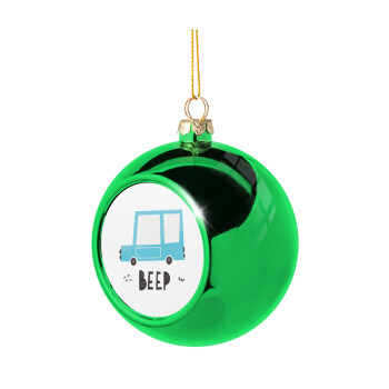 Car BEEP..., Χριστουγεννιάτικη μπάλα δένδρου Πράσινη 8cm