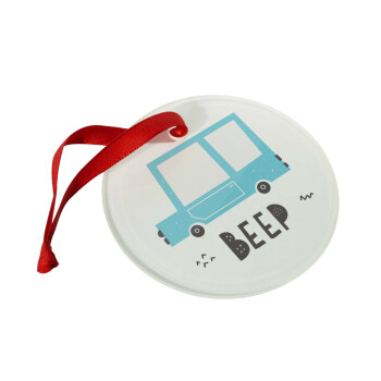 Car BEEP..., Χριστουγεννιάτικο στολίδι γυάλινο 9cm