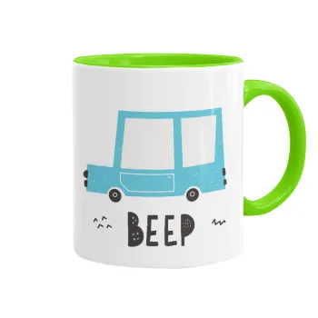 Car BEEP..., Κούπα χρωματιστή βεραμάν, κεραμική, 330ml