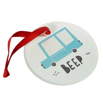 Car BEEP..., Στολίδι Χριστουγεννιάτικο στολίδι γυάλινο 9cm