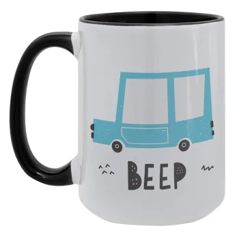 Car BEEP..., Κούπα Mega 15oz, κεραμική Μαύρη, 450ml