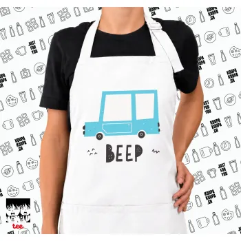 Car BEEP..., Ποδιά μακριά Σεφ ολόσωμη με τσέπες white (ΕΝΗΛΙΚΩΝ)