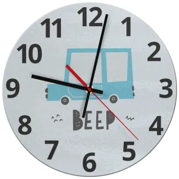 Car BEEP..., Ρολόι τοίχου γυάλινο (30cm)