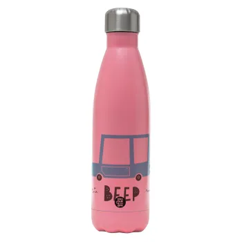 Car BEEP..., Metal mug thermos Pink Mat (Stainless steel), double wall, 500ml
