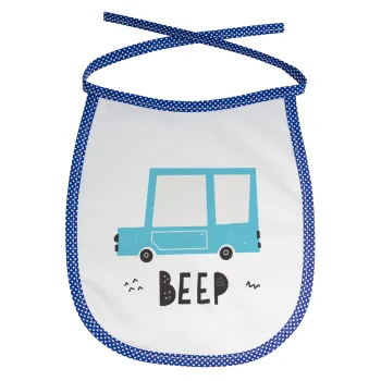 Car BEEP..., Σαλιάρα μωρού αλέκιαστη με κορδόνι Μπλε