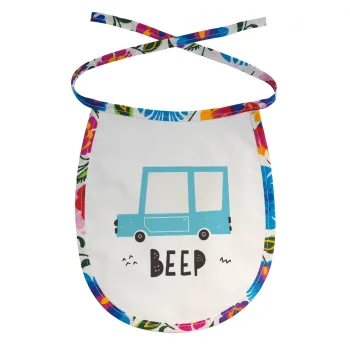 Car BEEP..., Σαλιάρα μωρού αλέκιαστη με κορδόνι Χρωματιστή