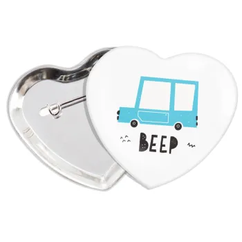 Car BEEP..., Κονκάρδα παραμάνα καρδιά (57x52mm)