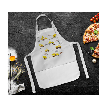 Car construction, Ποδιά Σεφ Ολόσωμη Παιδική (με ρυθμιστικά και 2 τσέπες)