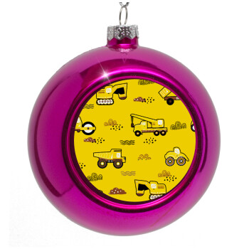 Car construction, Purple Christmas tree ornament bauble 8cm
