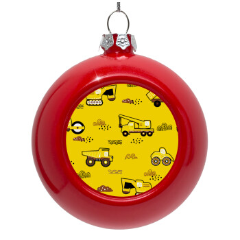 Car construction, Red Christmas tree ornament bauble 8cm