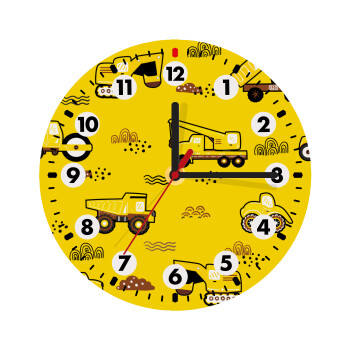 Car construction, Wooden wall clock (20cm)