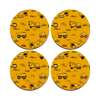 Car construction, ΣΕΤ x4 Σουβέρ ξύλινα στρογγυλά plywood (9cm)