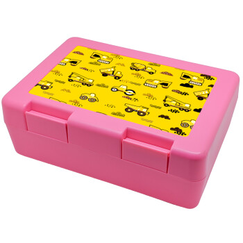 Car construction, Children's cookie container PINK 185x128x65mm (BPA free plastic)