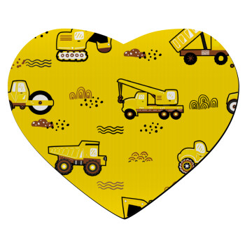 Car construction, Mousepad heart 23x20cm