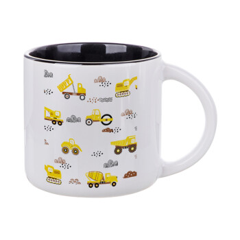 Car construction, Κούπα κεραμική 400ml Λευκή/Μαύρη