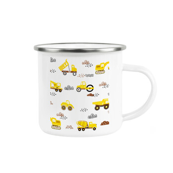 Car construction, Metallic enamel cup white 360ml