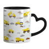 Mug heart black handle, ceramic, 330ml