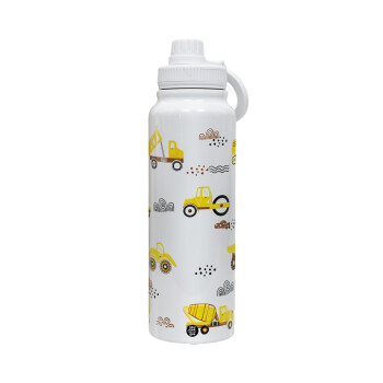 Car construction, 1L Stainless Steel Thermal Bottle with Phone Holder & Double Wall Insulation