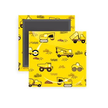 Car construction, Μαγνητάκι ψυγείου τετράγωνο διάστασης 5x5cm