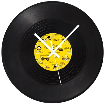 Αμαξάκια φορτωτές και μπουλντόζες, Ρολόι τοίχου Βινύλιο (30cm)