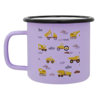 Αμαξάκια φορτωτές και μπουλντόζες, Κούπα Μεταλλική εμαγιέ ΜΑΤ Light Pastel Purple 360ml