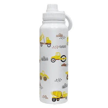 Αμαξάκια φορτωτές και μπουλντόζες, Θερμός 1L Ανοξείδωτο με Βάση Κινητού & Διπλά Τοιχώματα