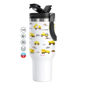 Car construction, Mega Stainless steel Tumbler with lid, double wall 1,2L