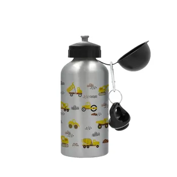 Car construction, Metallic water jug, Silver, aluminum 500ml