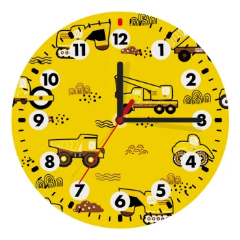 Car construction, Wooden wall clock (20cm)
