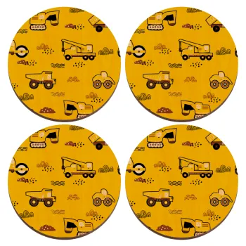 Car construction, ΣΕΤ x4 Σουβέρ ξύλινα στρογγυλά plywood (9cm)