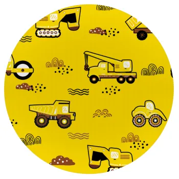 Αμαξάκια φορτωτές και μπουλντόζες, Mousepad Στρογγυλό 20cm