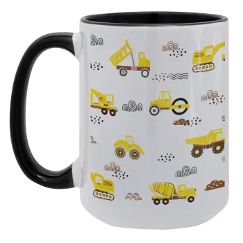 Car construction, Κούπα Mega 15oz, κεραμική Μαύρη, 450ml