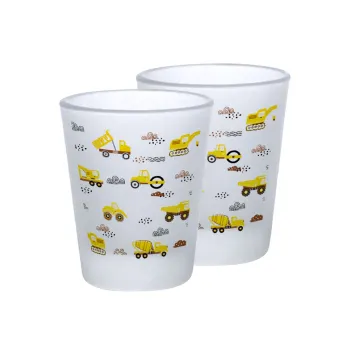 Αμαξάκια φορτωτές και μπουλντόζες, Σφηνοπότηρα γυάλινα 45ml του πάγου (2 τεμάχια)