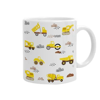 Car construction, Ceramic coffee mug, 330ml