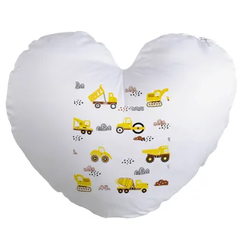 Car construction, Μαξιλάρι καναπέ καρδιά 40x40cm περιέχεται το  γέμισμα