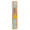 Easter Set, wooden keychain & aromatic flat Easter candle (30cm) (TURQUOISE)