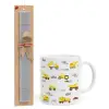 Easter Set, Ceramic Cup (330ml) & Easter aromatic flat candle (30cm) (GRAY)