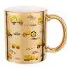 Mug ceramic, gold mirror, 330ml