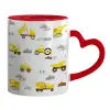 Mug heart red handle, ceramic, 330ml