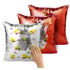Μαξιλάρι καναπέ Μαγικό Κόκκινο με πούλιες 40x40cm περιέχεται το γέμισμα
