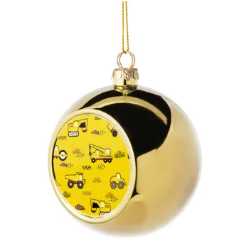 Car construction, Golden Christmas tree ball ornament 8cm